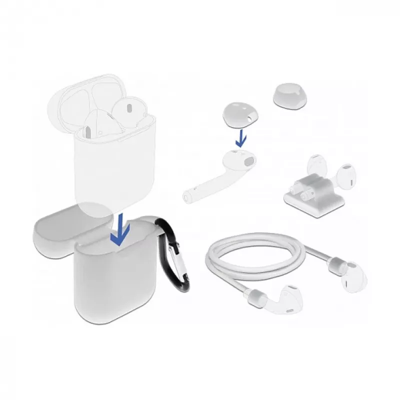 Case DeLOCK Apple AirPods Zubehör-Set weiß