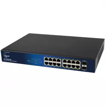 ALLNET 18-Port Gigabit PoE Switch ALL-SG8018P — 16 PoE-Ports + 2 Uplink, Gigabit Ethernet