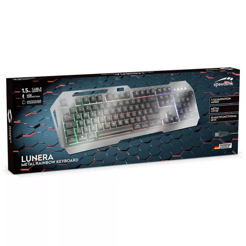 Speedlink Gaming Tastatur LUNERA. Metal Rainbow. Schwarz retail