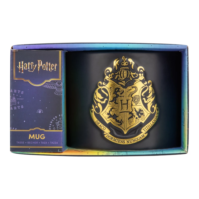 Keramikbecher Paladone Hogwarts-Wappen geprägter Becher – geprägtes Hogwarts-Wappendesign, Standardvolumen 330–400 ml