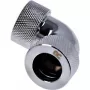 Alphacool HT 16mm HardTube Einschraubfitting 90° L-Verbinder - gerändelt - Chrom (17297)