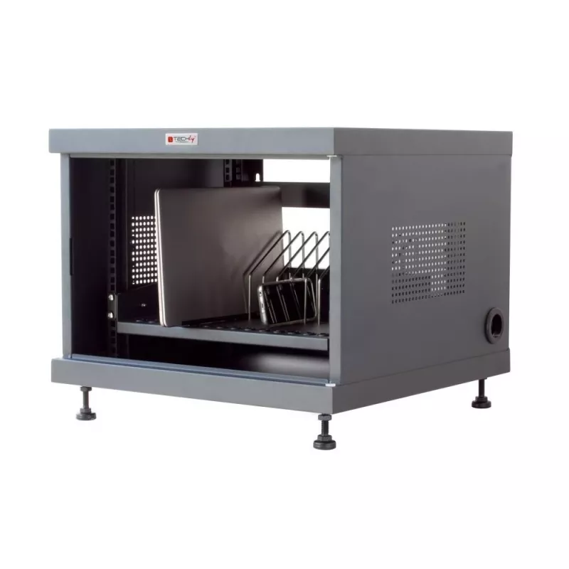 Rack-Regal TECHLY 367652 Kabel-Organizer mit 3M-Klebebefestigung, Stahl, 550×550×410 mm, schwarz