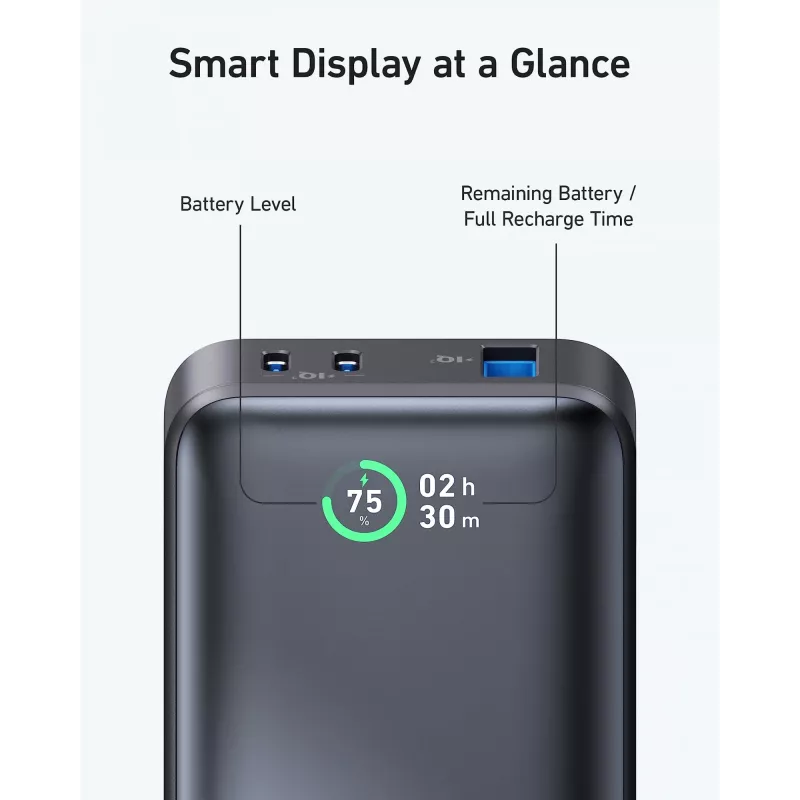 Anker PowerCore 533 - Powerbank - 10000 mAh - 30 Watt - 3 A (24 pin USB-C) - Schwarz (A1256G12)