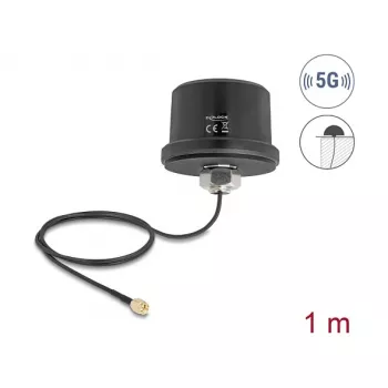Antenne DELOCK 81469 omnidirektional 5G LTE GNSS Wi‑Fi 6 SMA-Anschluss Gewinn 1,9–3,3 dBi