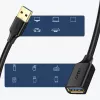 Ugreen-Verlängerungskabel-Adapter USB 3.0 (Buchse) auf USB 3.0 (Stecker) 2 m (schwarz)