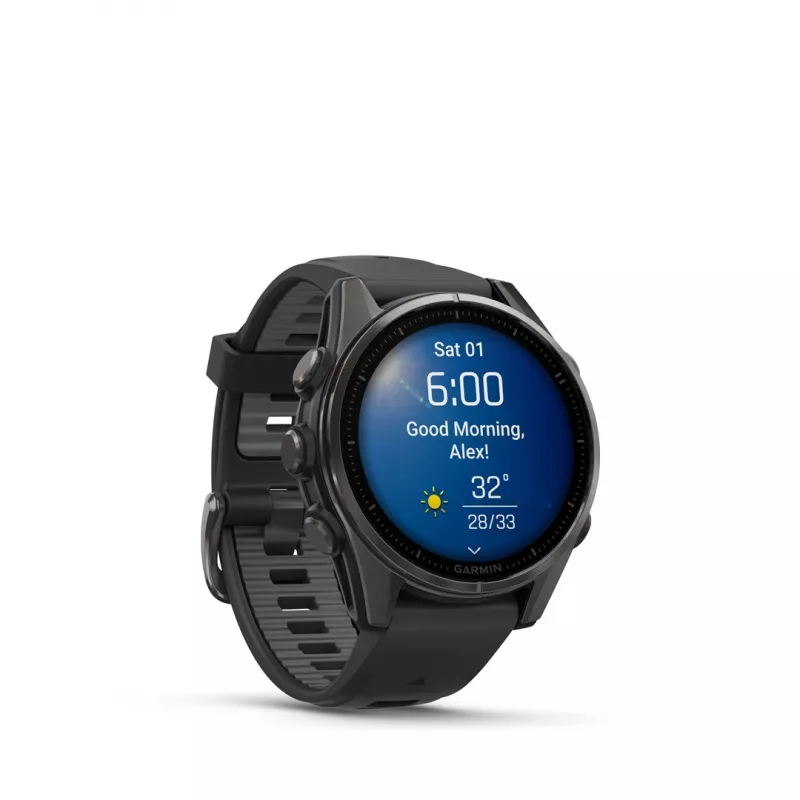 Garmin fenix 8 3,3 cm (1,3) AMOLED 43 mm Digital 416 x 416 Pixel Touchscreen Schwarz Wi-Fi GPS (Satellit)