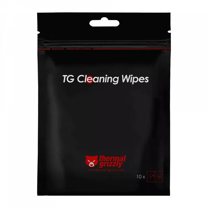 Thermal Grizzly TG-CW-10 Reinigungstücher für Wärmeleitpaste, 10 Stk.