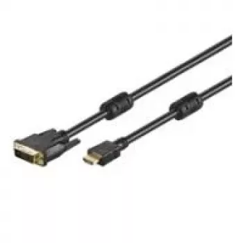 Wentronic Goobay HDMI™ / DVI-D Kabel, Schwarz, 5 m - 19pol. HDMI™-Stecker>DVI-D (18+1) Stecker (51582)
