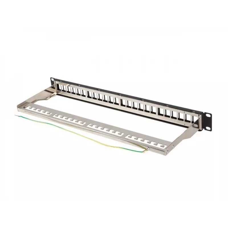 Patchpanel leer 24 Ports 1U 19 Zoll FTP für Keystone-Module schwarz