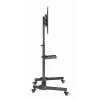 TV-Ständer GEMBIRD TVS-55T-01 für 32–55 Zoll Fernseher, Stahl, höhenverstellbar VESA 100x100–400x400, neigbar, Rollen, max. Belastung 35 kg