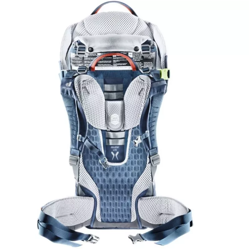 Baby-Trage-Rucksack DEUTER Kid Comfort Active — blau, Polyamid, bis 22 kg, Sonnenverdeck, Fußstütze, VariQuick, Lite Air