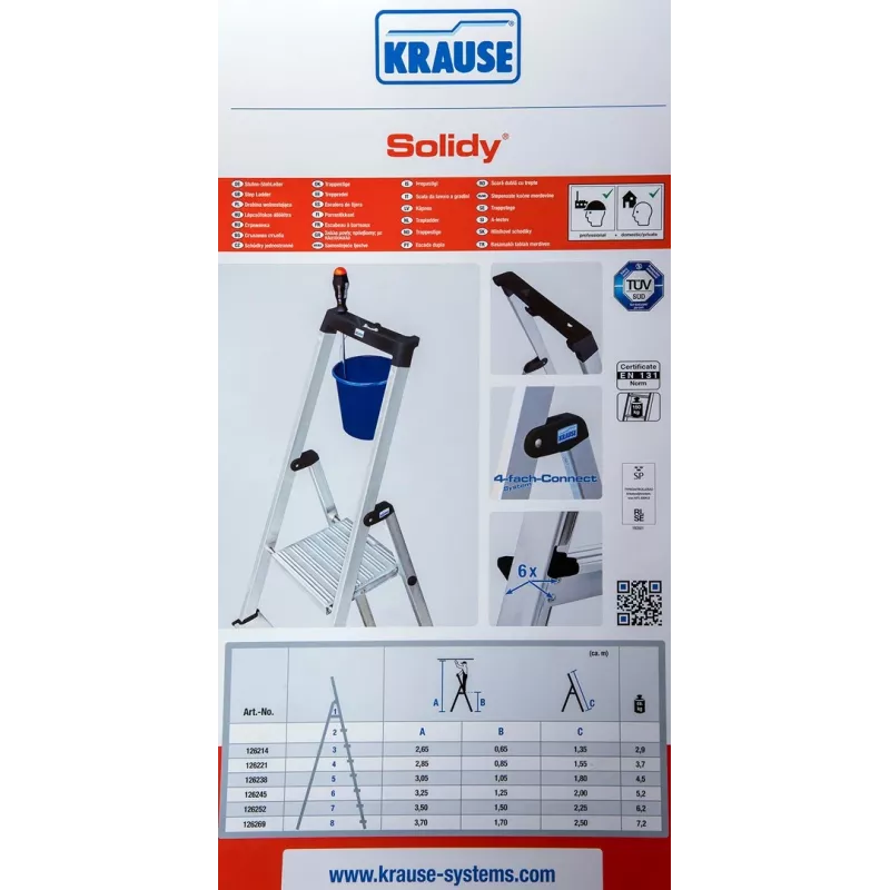 Freistehende Leiter SOLIDY 4 Stufen KRAUSE