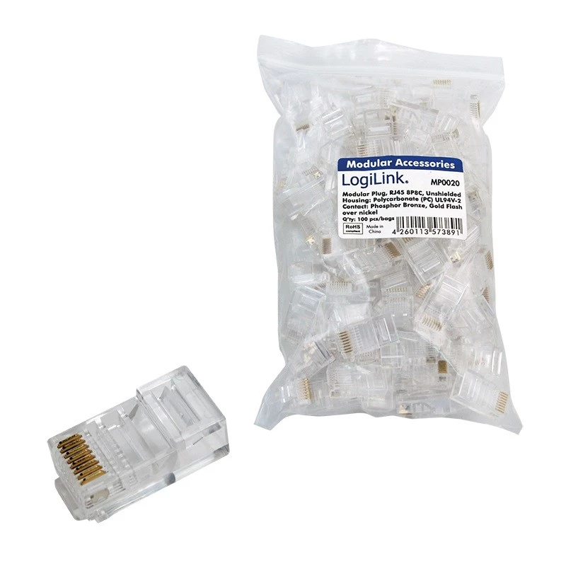 RJ45-Stecker LogiLink MP0020 Transparent