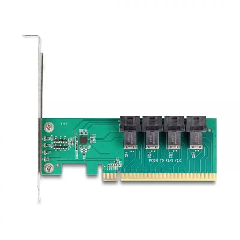 DELOCK PCIe x16 Bifurkationskarte auf 4× interne SFF-8643 NVMe, Low-Profile