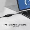 Ethernet Adapter Aukey CB-A30 USB‑C auf Gigabit RJ45 10/100/1000 Mbps, USB 3.0, Aluminium, LED-Anzeigen