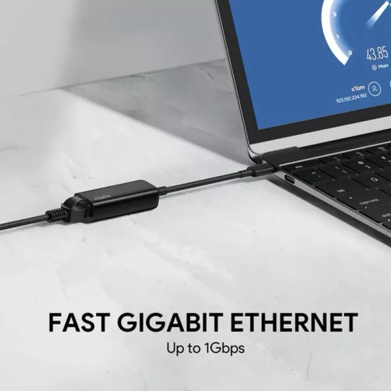Ethernet Adapter Aukey CB-A30 USB‑C auf Gigabit RJ45 10/100/1000 Mbps, USB 3.0, Aluminium, LED-Anzeigen