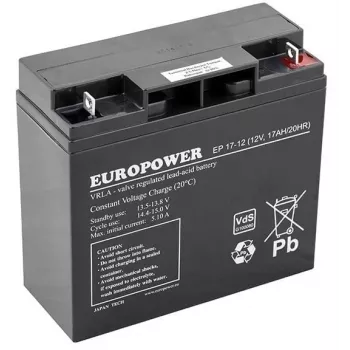 Verschlossene Blei-Säure-AGM-Batterie europower EP Series 12V 17Ah – Lebensdauer 6–9 Jahre