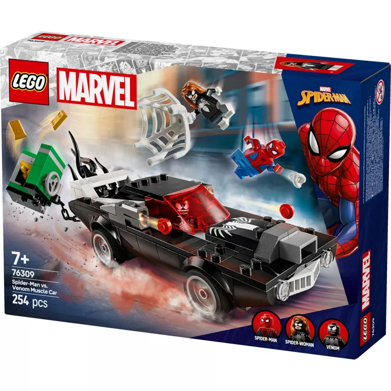 LEGO Marvel Super Heroes Spider-Man vs. Venom Muscle-Car-Bauset 76309 — 254 Teile, 3 Minifiguren, Alter 7+