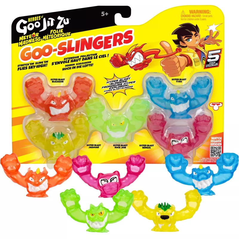 Heroes of Goo Jit to - Meteor Madness Goo Slingers Hyper Blast Slingers, Spielfigur 5er-Pack