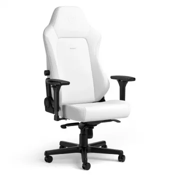 PC-Gaming-Stuhl noblechairs NBL-HRO-PU-WED – gepolsterte Sitzfläche, weiß, Höhe 130–139 cm, max. Belastung 150 kg