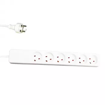 Steckdosenleiste Garbot 24155124-3EE 3 m 6 AC-Steckdosen Innenbereich Weiß