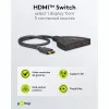 HDMI-Umschaltbox 3 to 1 (4K @ 60Hz), HDMI Switch (schwarz, 55cm Kabel)