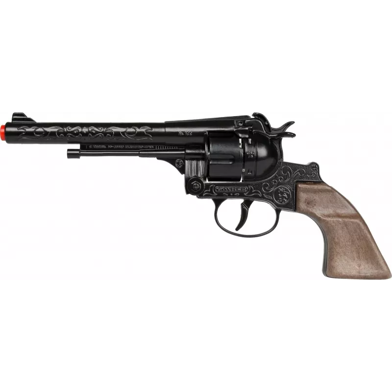 Pulio Metal Cowboy Revolver Gonher — Spielzeug-Zündplättchenrevolver aus Metall Modell 155122/6