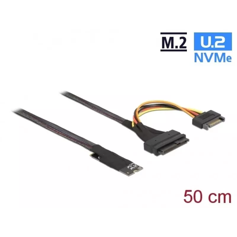 DeLOCK M.2 Key M auf U.2 SFF-8639 NVMe-Adapter mit 50 cm Kabel