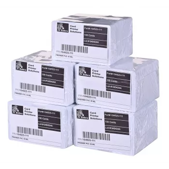 Zebra Premier PVC-Karten, 30 mil (5 Packungen x 100)