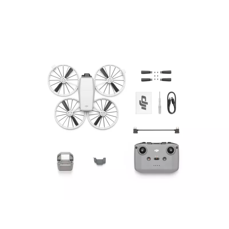 DJI Flip Drohne mit 4 Rotoren, 48 MP Kamera, 3840×2160 Video, 3110 mAh Akku, Schwarz/Weiß