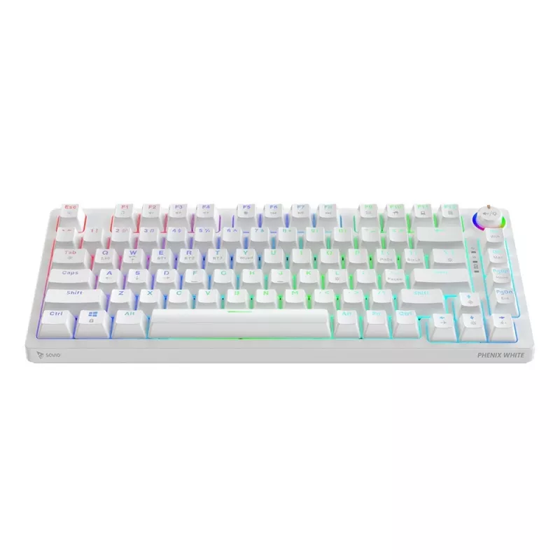 SAVIO PHENIX WHITE Kabellose Mechanische Tastatur, Gateron Red Pro, ABS