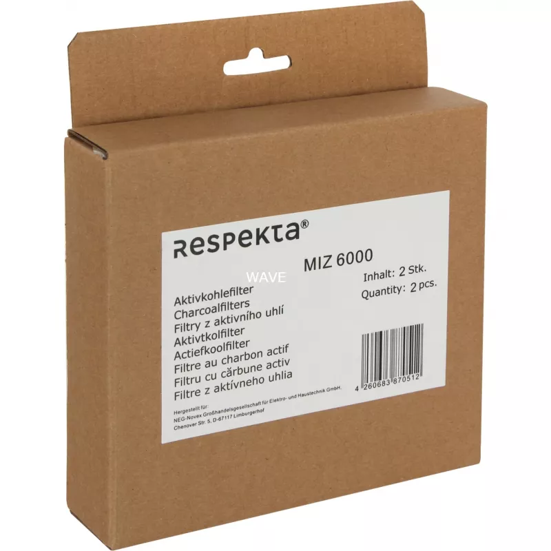 Aktivkohlefilter-Pack für Respekta MIZ 6000 — 2 Ersatzfilter