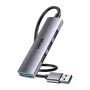 USB-Hub Unitek H1208CGY01 — 4-Port USB 3.0 (5 Gbit/s), abwärtskompatibel mit USB 2.0, Aluminium