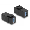 DeLOCK Keystone-Modul USB 3.0 A Buchse zu A Buchse schwarz 1:1