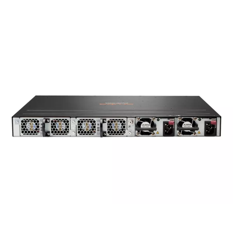 HPE Aruba 6300M - Switch - L3 - managed - 24 x 10/100/1000 + 4 x 1 Gigabit / 10 Gigabit / 25 Gigabit / 50 Gigabit SFP56 (Uplink / Stacking) - Front und Seite zu Hinterseite - an Ra