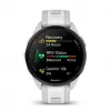Smartwatch GARMIN Forerunner 165 — GPS, AMOLED 1,2 Zoll, 4 GB, 5 ATM, 11 Tage Akku, Graues Gehäuse, Weißes Armband