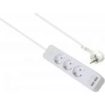 Power strip helos ADVANCED 3-socket with USB charger, white, 1.5 m Kabel