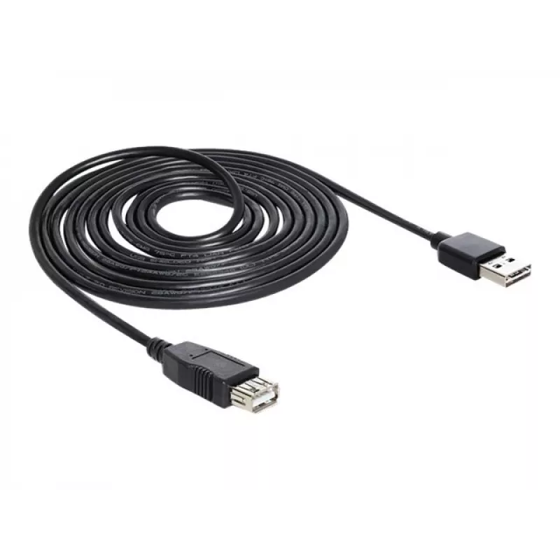 USB-Kabel DeLOCK EASY-USB 2.0-A 5m Schwarz