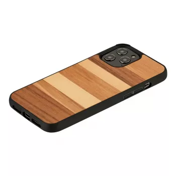 man and wood Handyhülle für iPhone 12 / 12 Pro — schwarzer Sand