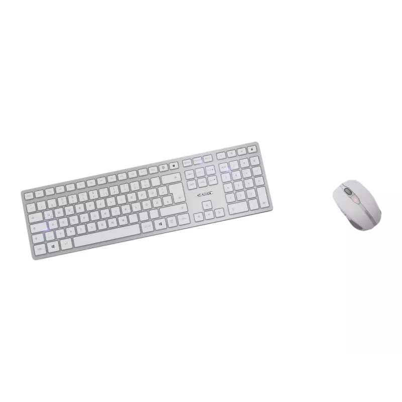 CHERRY DW 9100 schlank Tastatur Maus enthalten Universal RF Wireless + Bluetooth Tschechisch, Slowakisch Silber