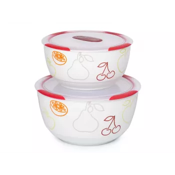 Schüssel-Set OURSSON BS4781RC/DC Rund Keramik 3L Weiß 2 Stk.