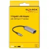 DeLOCK 81570 Kabeladapter USB Typ-C RJ-45 0,15 m Anthrazit