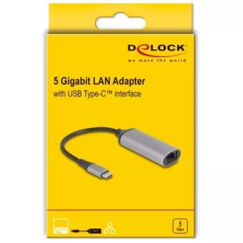 DeLOCK 81570 Kabeladapter USB Typ-C RJ-45 0,15 m Anthrazit