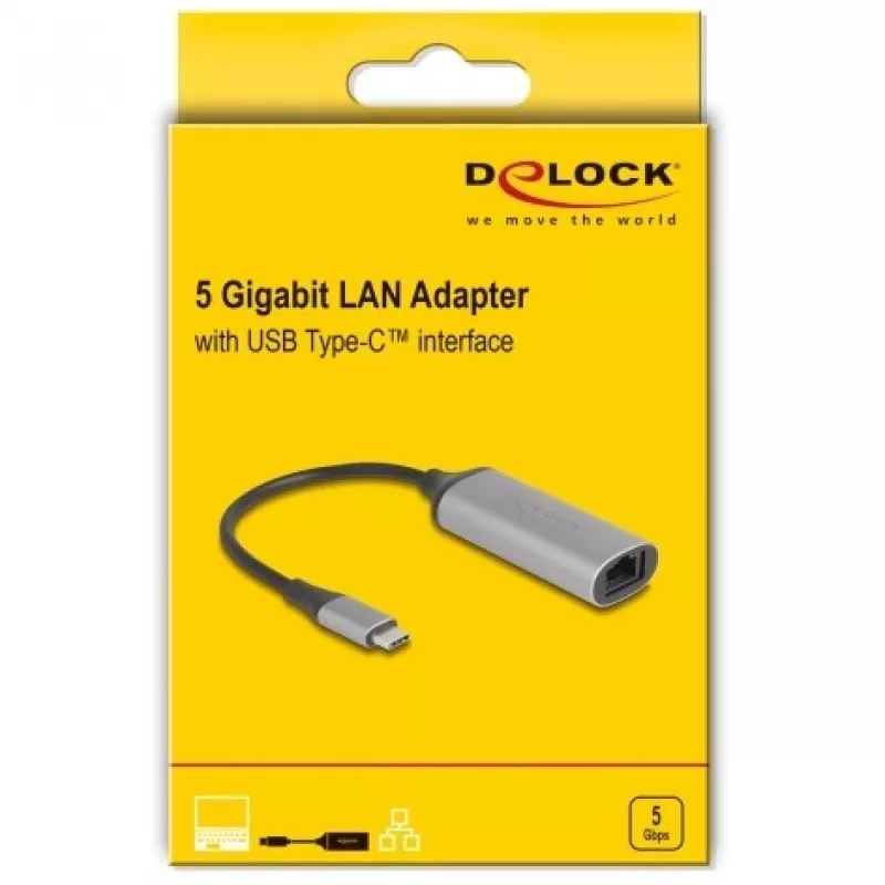 DeLOCK 81570 Kabeladapter USB Typ-C RJ-45 0,15 m Anthrazit