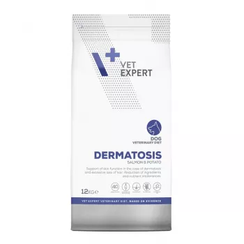 VET EXPERT Veterinary Diet Dermatosis Dog Salmon & Potato - Trockenfutter für Hunde - 12 kg