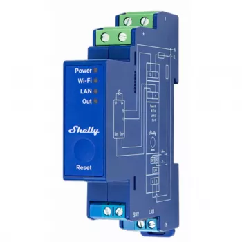Einbaudimmer Shelly Pro Dimmer 0/1-10V PM — kabellos, 110–240 V, 3 W Standby, Blau, 19×69×94 mm