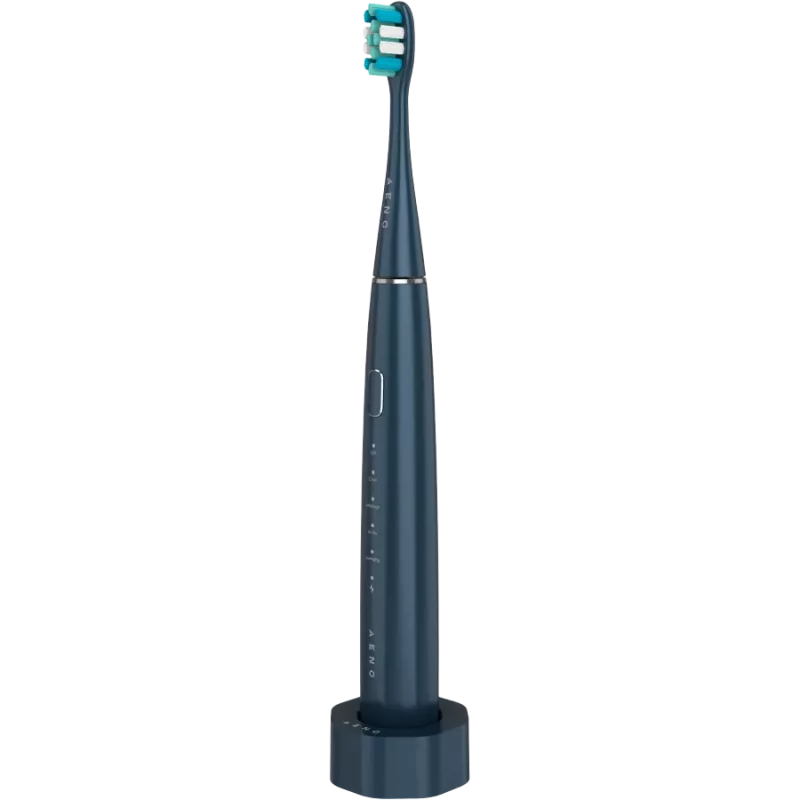 Kabellose Zahnbürste, Marineblau, 3 Bürstenköpfe, 1400mAh, Funktion: Sanft, Reinigen, Massage, Weiß, Schrubben