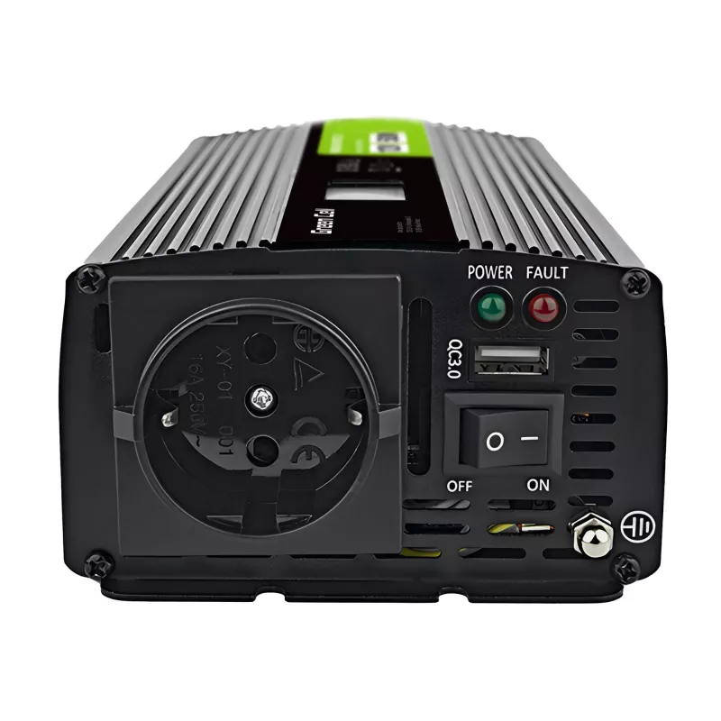 Green Cell Voltage Converter PowerInverter LCD 12 V 500W/1000W Auto-Wechselrichter mit Display – Wechselrichter/Adapter mit reiner Sinuswelle Auto Schwarz