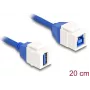 DeLOCK Keystone Modul Kabel USB 5 Gbps Typ-A Buchse auf Typ-B Buchse 20 cm blau
