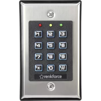 Elektronisches Codeschloss Renkforce 1582597 Aufputz-Unterputz beleuchtete Tastatur für Zutrittskontrolle